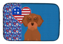 Load image into Gallery viewer, Wirehair Red Dachshund USA American Dish Drying Mat – Absorbent, Artistic Kitchen Essentials