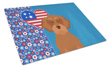 Load image into Gallery viewer, Wirehair Red Dachshund USA American Glass Cutting Boards – Durable, Decorative Kitchen Art Large