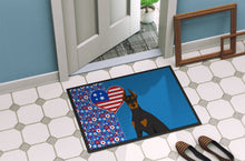 Load image into Gallery viewer, Black and Tan Doberman Pinscher USA American Doormat - 24x36 Decorative Floor Mat – Indoor/Outdoor Rug with Artistic Flair