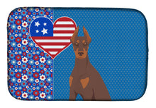 Load image into Gallery viewer, Red and Tan Doberman Pinscher USA American Dish Drying Mat – Absorbent, Artistic Kitchen Essentials