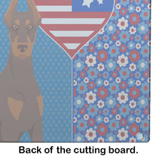 Load image into Gallery viewer, Red and Tan Doberman Pinscher USA American Glass Cutting Boards – Durable, Decorative Kitchen Art Large