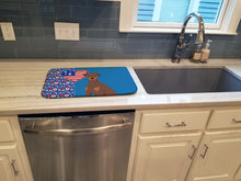 Load image into Gallery viewer, Natural Ear Red and Tan Doberman Pinscher USA American Dish Drying Mat – Absorbent, Artistic Kitchen Essentials