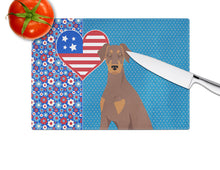 Load image into Gallery viewer, Natural Ear Red and Tan Doberman Pinscher USA American Glass Cutting Boards – Durable, Decorative Kitchen Art Large