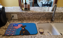 Load image into Gallery viewer, Natural Ear Black and Tan Doberman Pinscher USA American Dish Drying Mat – Absorbent, Artistic Kitchen Essentials