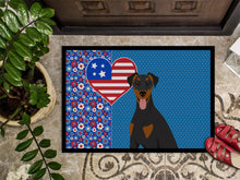 Load image into Gallery viewer, Natural Ear Black and Tan Doberman Pinscher USA American Doormat - 24x36 Decorative Floor Mat – Indoor/Outdoor Rug with Artistic Flair