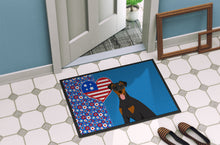 Load image into Gallery viewer, Natural Ear Black and Tan Doberman Pinscher USA American Doormat - 24x36 Decorative Floor Mat – Indoor/Outdoor Rug with Artistic Flair