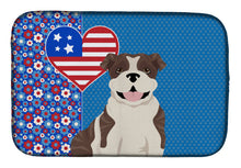 Load image into Gallery viewer, Brindle English Bulldog USA American Dish Drying Mat – Absorbent, Artistic Kitchen Essentials