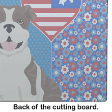 Load image into Gallery viewer, Brindle English Bulldog USA American Glass Cutting Boards – Durable, Decorative Kitchen Art Large