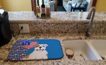 Load image into Gallery viewer, Piebald English Bulldog USA American Dish Drying Mat – Absorbent, Artistic Kitchen Essentials