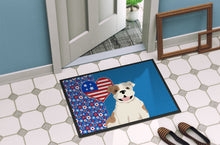 Load image into Gallery viewer, Piebald English Bulldog USA American Doormat - 24x36 Decorative Floor Mat – Indoor/Outdoor Rug with Artistic Flair