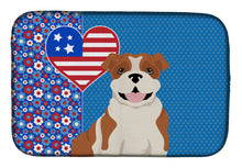 Load image into Gallery viewer, Red English Bulldog USA American Dish Drying Mat – Absorbent, Artistic Kitchen Essentials