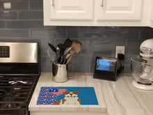 Load image into Gallery viewer, Red English Bulldog USA American Glass Cutting Boards – Durable, Decorative Kitchen Art Large