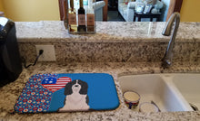 Load image into Gallery viewer, Black English Springer Spaniel USA American Dish Drying Mat – Absorbent, Artistic Kitchen Essentials