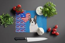 Load image into Gallery viewer, Black and White French Bulldog USA American Glass Cutting Boards – Durable, Decorative Kitchen Art Large