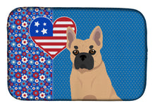 Load image into Gallery viewer, Fawn French Bulldog USA American Dish Drying Mat – Absorbent, Artistic Kitchen Essentials