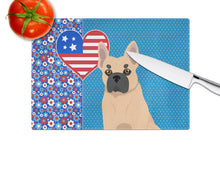 Load image into Gallery viewer, Fawn French Bulldog USA American Glass Cutting Boards – Durable, Decorative Kitchen Art Large