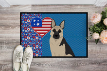 Load image into Gallery viewer, Black and Silver German Shepherd USA American Doormat - 24x36 Decorative Floor Mat – Indoor/Outdoor Rug with Artistic Flair