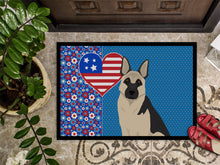 Load image into Gallery viewer, Black and Silver German Shepherd USA American Doormat - 24x36 Decorative Floor Mat – Indoor/Outdoor Rug with Artistic Flair