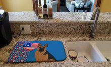 Load image into Gallery viewer, Black and Tan German Shepherd USA American Dish Drying Mat – Absorbent, Artistic Kitchen Essentials