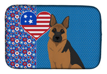 Load image into Gallery viewer, Black and Tan German Shepherd USA American Dish Drying Mat – Absorbent, Artistic Kitchen Essentials