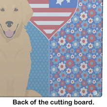 Load image into Gallery viewer, Gold Golden Retriever USA American Glass Cutting Boards – Durable, Decorative Kitchen Art Large