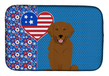 Load image into Gallery viewer, Mahogany Golden Retriever USA American Dish Drying Mat – Absorbent, Artistic Kitchen Essentials