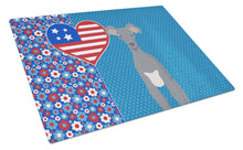 Load image into Gallery viewer, Gray Italian Greyhound USA American Glass Cutting Boards – Durable, Decorative Kitchen Art Large