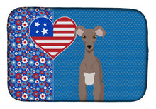Load image into Gallery viewer, Fawn Italian Greyhound USA American Dish Drying Mat – Absorbent, Artistic Kitchen Essentials