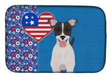 Load image into Gallery viewer, Black White Smooth Jack Russell Terrier USA American Dish Drying Mat – Absorbent, Artistic Kitchen Essentials