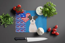 Load image into Gallery viewer, Black White Wirehair Jack Russell Terrier USA American Glass Cutting Boards – Durable, Decorative Kitchen Art Large