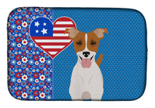 Load image into Gallery viewer, Brown White Smooth Jack Russell Terrier USA American Dish Drying Mat – Absorbent, Artistic Kitchen Essentials