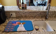 Load image into Gallery viewer, Brown White Wirehair Jack Russell Terrier USA American Dish Drying Mat – Absorbent, Artistic Kitchen Essentials