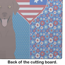 Load image into Gallery viewer, Chocolate Labrador Retriever USA American Glass Cutting Boards – Durable, Decorative Kitchen Art Large