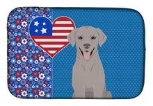 Load image into Gallery viewer, Gray Labrador Retriever USA American Dish Drying Mat – Absorbent, Artistic Kitchen Essentials