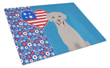 Load image into Gallery viewer, Gray Labrador Retriever USA American Glass Cutting Boards – Durable, Decorative Kitchen Art Large