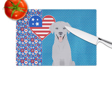 Load image into Gallery viewer, Silver Labrador Retriever USA American Glass Cutting Boards – Durable, Decorative Kitchen Art Large