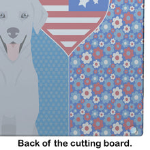Load image into Gallery viewer, Silver Labrador Retriever USA American Glass Cutting Boards – Durable, Decorative Kitchen Art Large