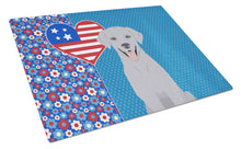 Load image into Gallery viewer, Silver Labrador Retriever USA American Glass Cutting Boards – Durable, Decorative Kitchen Art Large