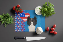 Load image into Gallery viewer, Black and White Papillon USA American Glass Cutting Boards – Durable, Decorative Kitchen Art Large