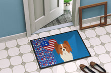 Load image into Gallery viewer, Red and White Papillon USA American Doormat - 24x36 Decorative Floor Mat – Indoor/Outdoor Rug with Artistic Flair