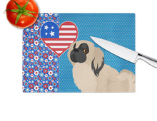 Load image into Gallery viewer, Cream Pekingese USA American Glass Cutting Boards – Durable, Decorative Kitchen Art Large