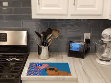 Load image into Gallery viewer, Red Pekingese USA American Glass Cutting Boards – Durable, Decorative Kitchen Art Large