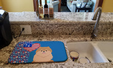 Load image into Gallery viewer, Orange Pomeranian USA American Dish Drying Mat – Absorbent, Artistic Kitchen Essentials