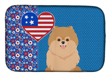 Load image into Gallery viewer, Orange Pomeranian USA American Dish Drying Mat – Absorbent, Artistic Kitchen Essentials