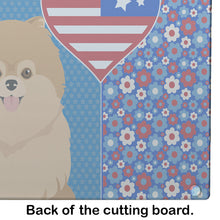 Load image into Gallery viewer, Orange Pomeranian USA American Glass Cutting Boards – Durable, Decorative Kitchen Art Large