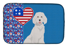 Load image into Gallery viewer, Standard White Poodle USA American Dish Drying Mat – Absorbent, Artistic Kitchen Essentials