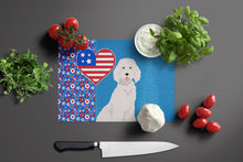 Load image into Gallery viewer, Standard White Poodle USA American Glass Cutting Boards – Durable, Decorative Kitchen Art Large
