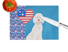 Load image into Gallery viewer, Standard White Poodle USA American Glass Cutting Boards – Durable, Decorative Kitchen Art Large
