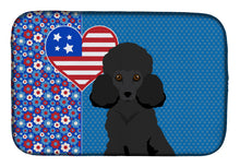 Load image into Gallery viewer, Toy Black Poodle USA American Dish Drying Mat – Absorbent, Artistic Kitchen Essentials