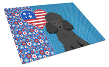 Load image into Gallery viewer, Toy Black Poodle USA American Glass Cutting Boards – Durable, Decorative Kitchen Art Large